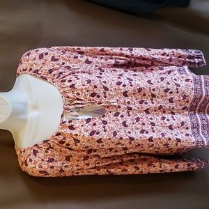 Lucky Long Sleeve Paisley Print Long Sleeve Top Size L
